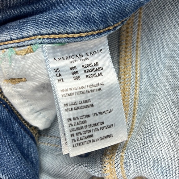 American Eagle Next Level Stretch Jegging Denim Distressed Size 00 Preowned - Picture 8 of 12